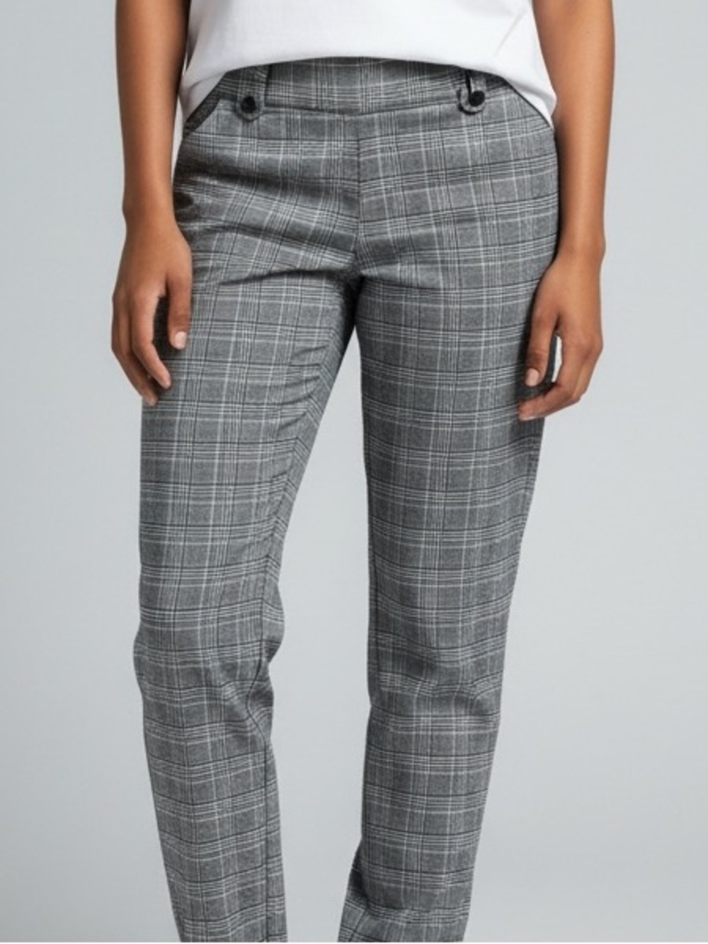 Soho Apparel Gray Plaid Slim Dress Pants
